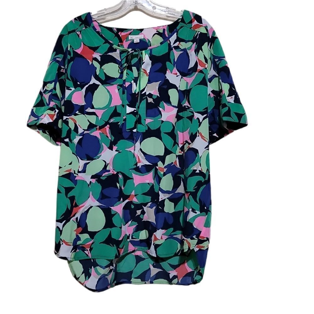 GAP  Oversized Pink Green Blue Multicolored Tunic Top Sz Small